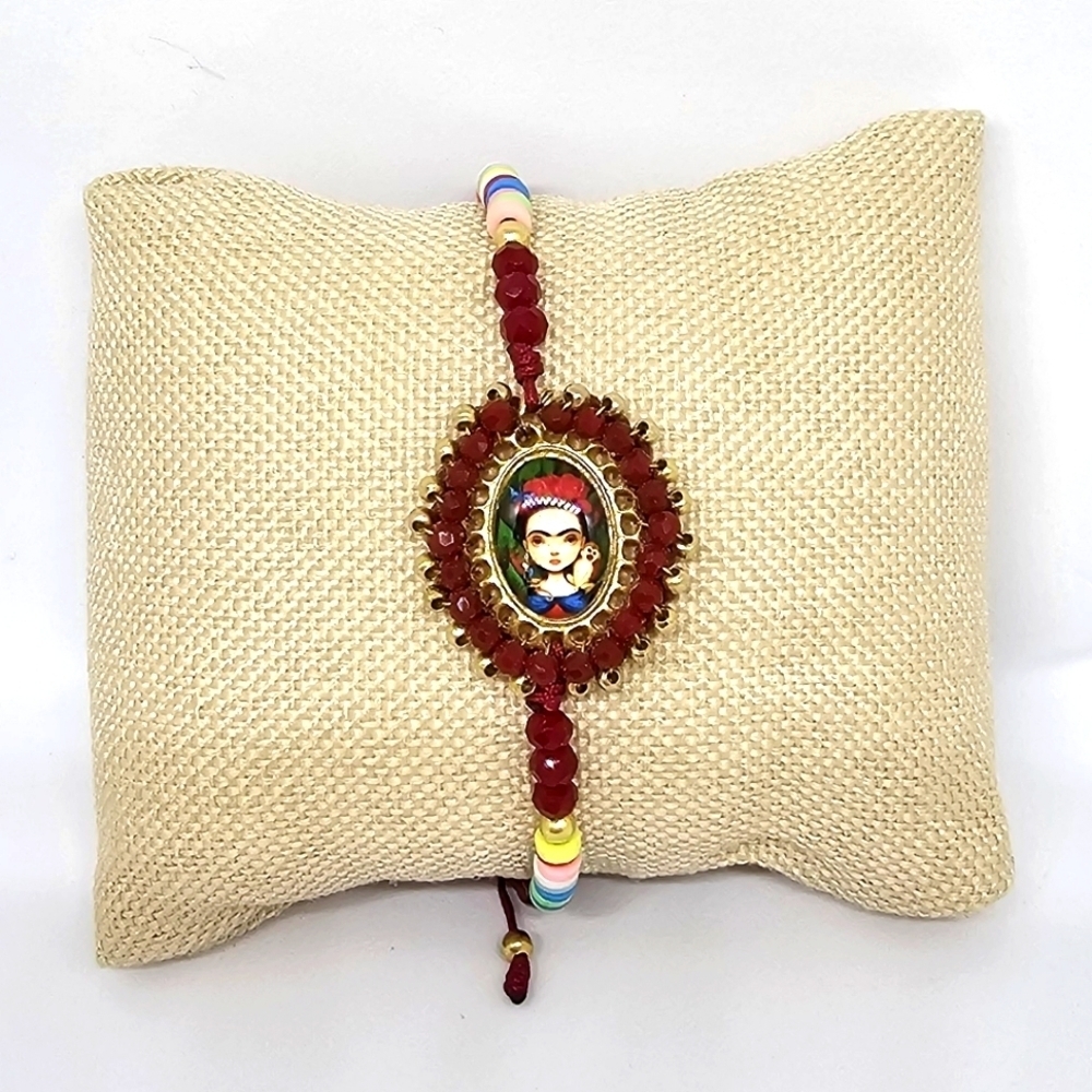 NEW Frida Kahlo Handmade Mexican Artist Beaded Red Layering Bracelet
